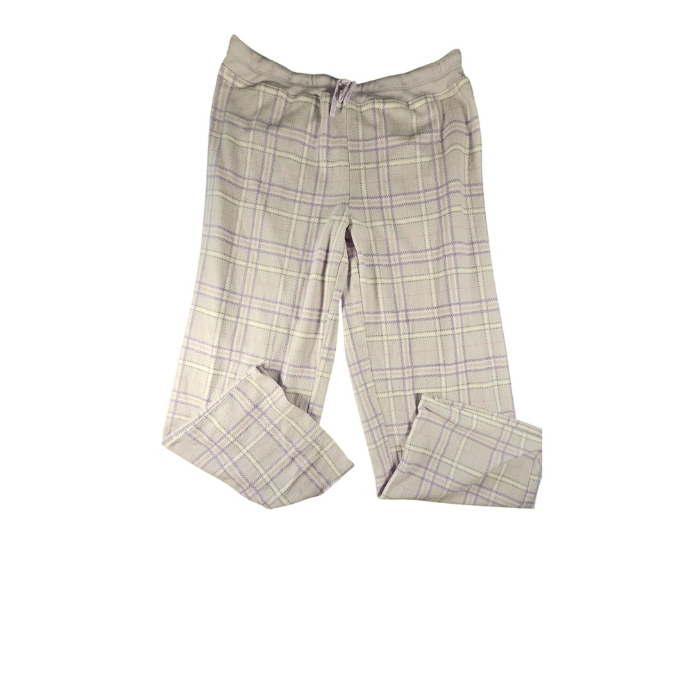 Soft Sensations Lavender Plaid Pajama Pants Womens XL Fleece Lounge Bottoms